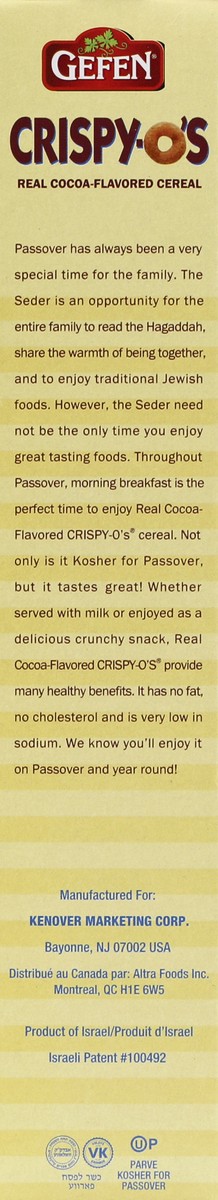 slide 3 of 5, Gefen Crispy-O'S Real Cocoa-Flavored Cereal 6.6 oz, 6.6 oz