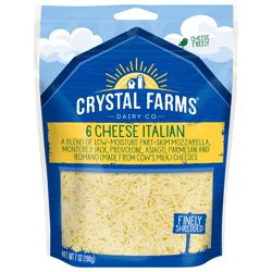 Crystal Farms Finely Shredded 6 Cheese Italian, 7 oz