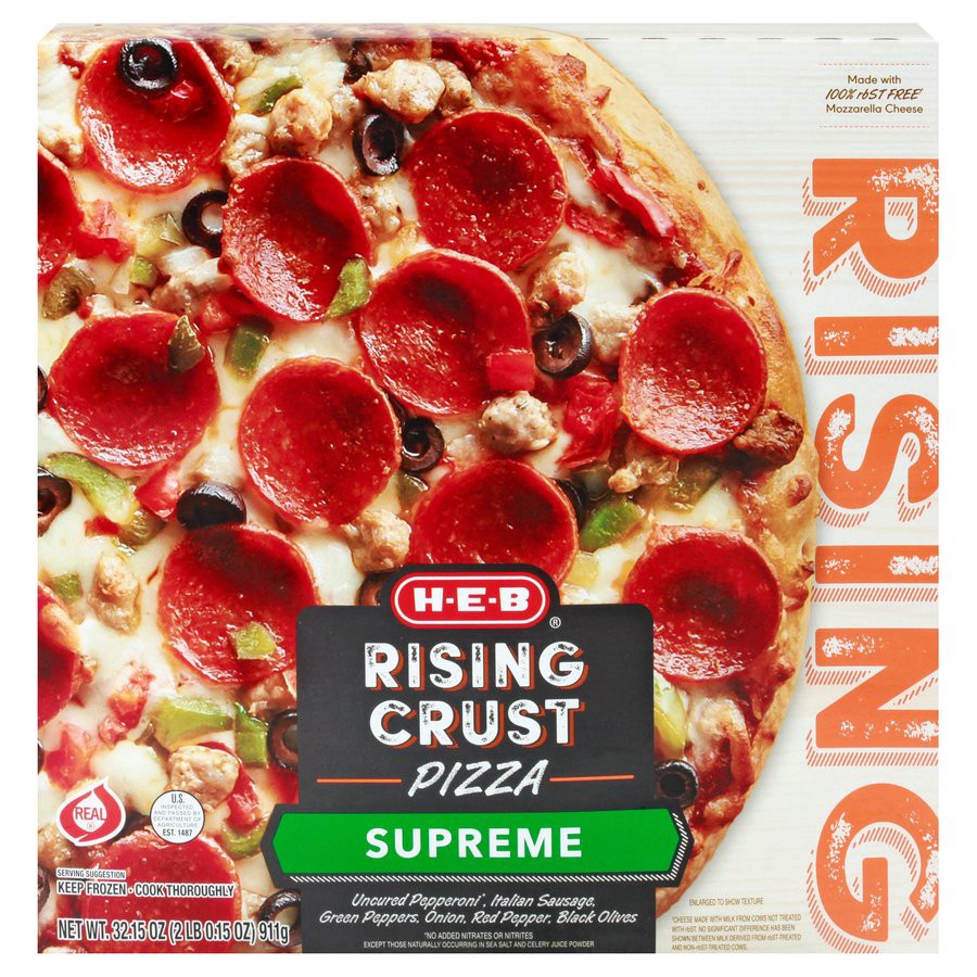 slide 1 of 1, H-E-B Select Ingredients Original Crust Supreme Pizza, 32.15 oz