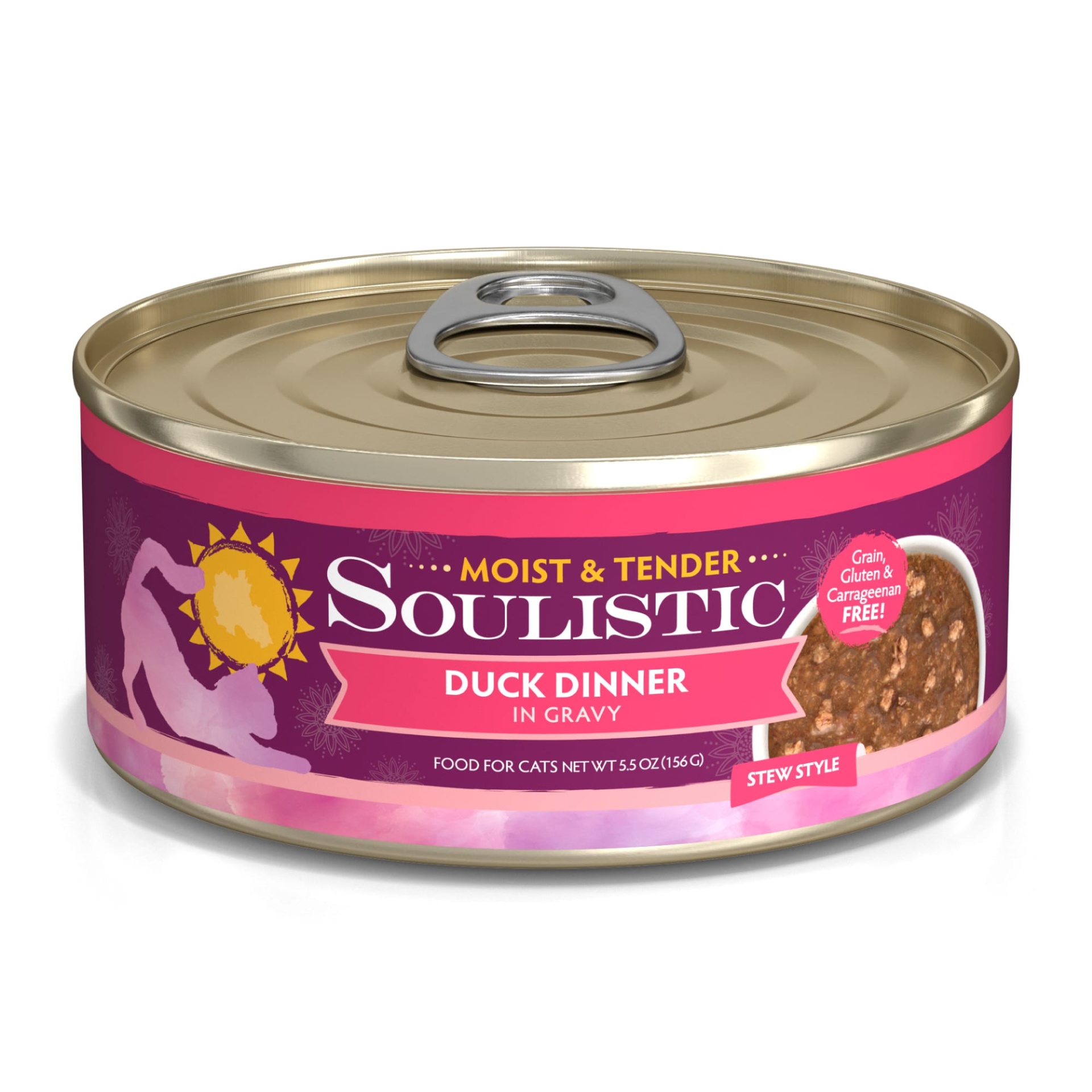 slide 1 of 1, Soulistic Moist & Tender Duck Dinner Adult Canned Cat Food in Gravy, 5.5 oz