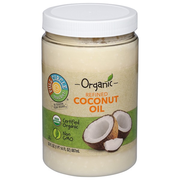 slide 1 of 6, Full Circle Market Organic Refined Coconut Oil - 30 oz, 30 oz