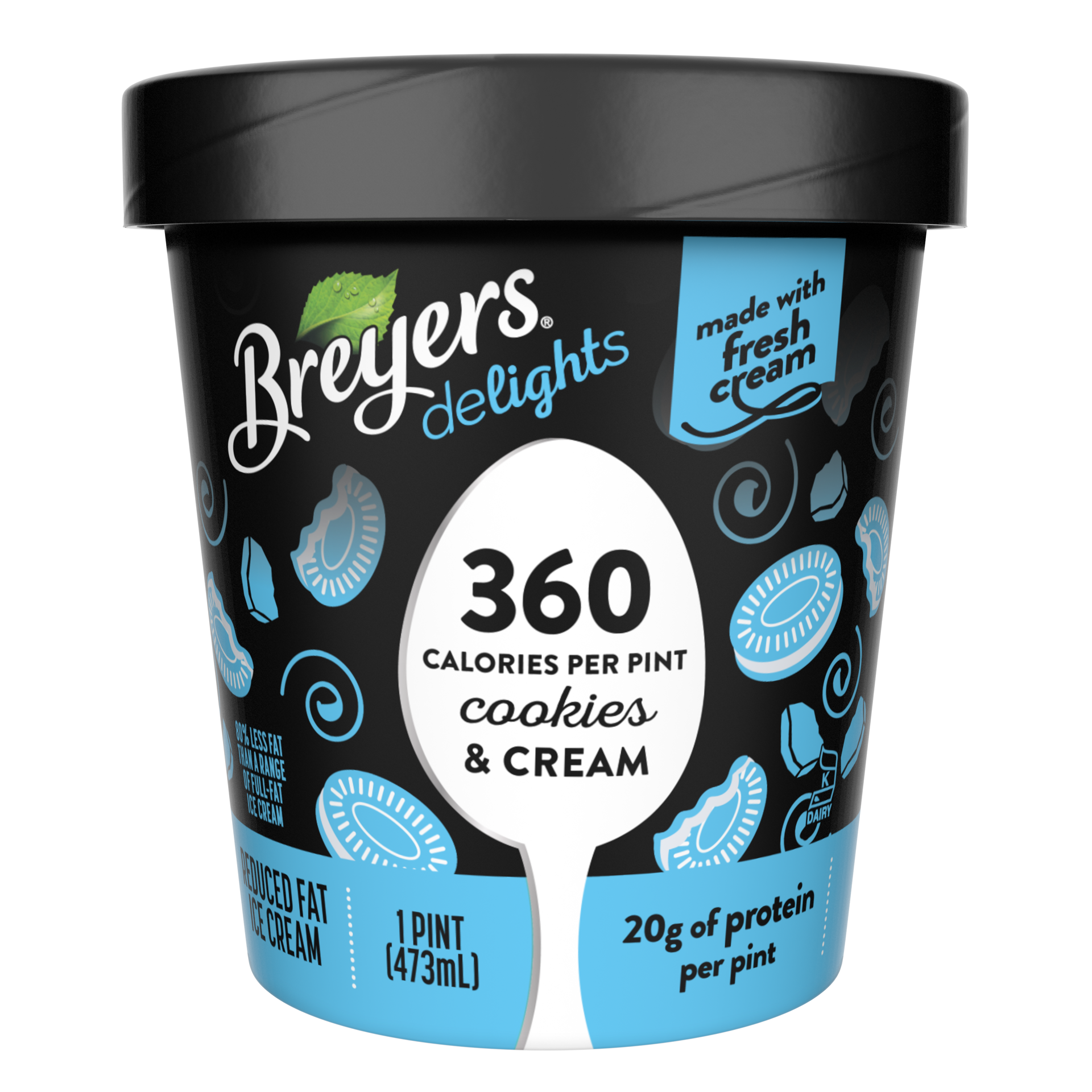 slide 2 of 4, Breyer's Breyers Cookies & Cream Delights Ice Cream, 16 fl oz