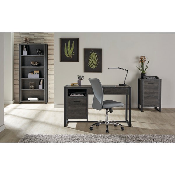 slide 8 of 10, Realspace Dejori 51"W Writing Desk, Charcoal, 1 ct