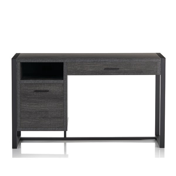 slide 4 of 10, Realspace Dejori 51"W Writing Desk, Charcoal, 1 ct