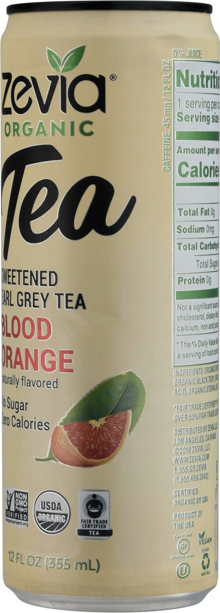 slide 2 of 9, Zevia Sweetened Organic Blood Orange Earl Grey Tea 12 fl oz, 12 fl oz