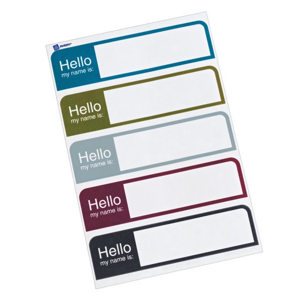 slide 2 of 5, Avery Flexible Name Badge Labels, Assorted Colors, 100 ct