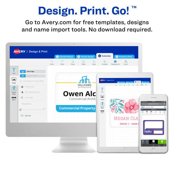 slide 4 of 5, Avery Flexible Name Badge Labels, Assorted Colors, 100 ct