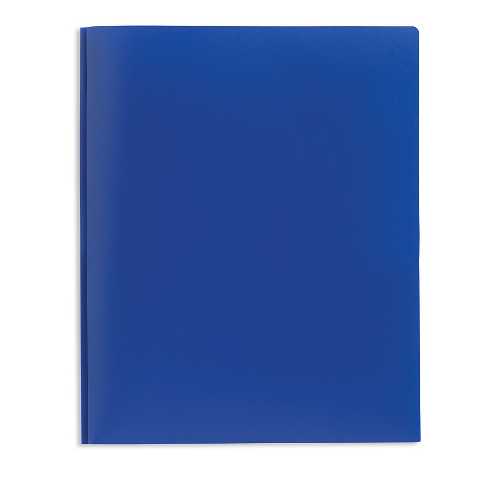 slide 1 of 2, Office Depot Brand School-Grade 3-Prong Poly Folder, Letter Size, Blue, 1 ct