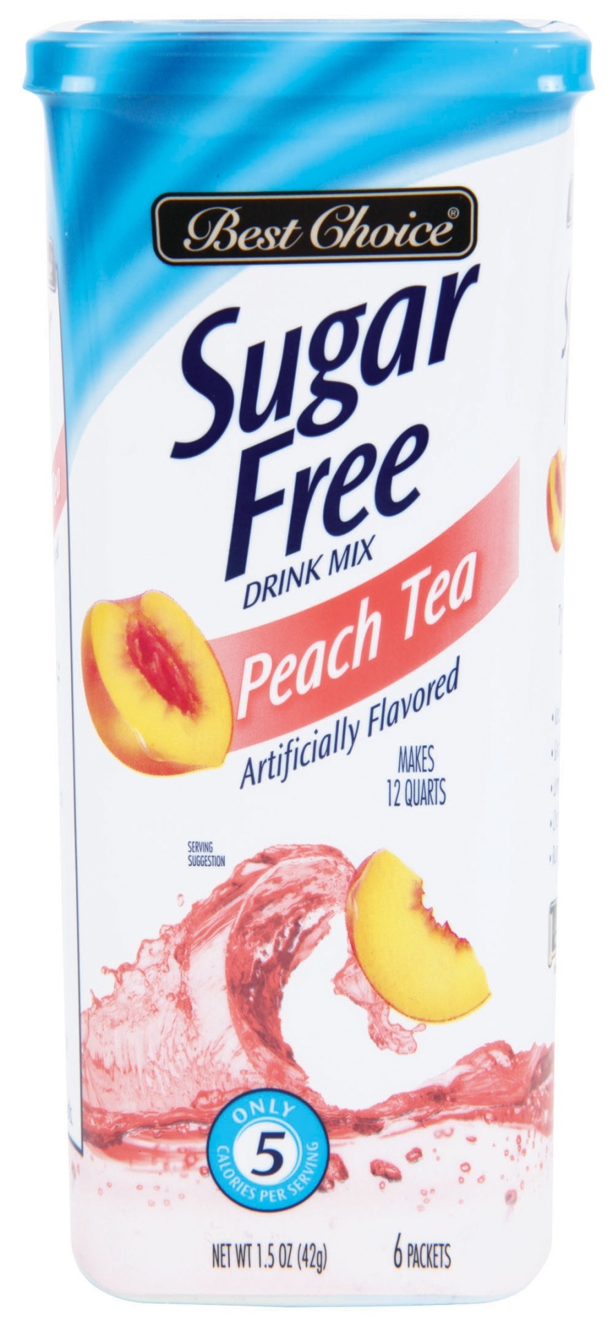 slide 1 of 1, Best Choice Sugar Free Peach Tea Drink Mix, 12 qt