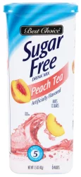 Best Choice Sugar Free Peach Tea Drink Mix- 12 qt
