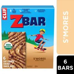 CLIF Kid Zbar S'mores Soft-Baked Energy Snack Bars - Non-GMO - 11g Whole Grains - USDA Organic Granola Bars (6 Pack)