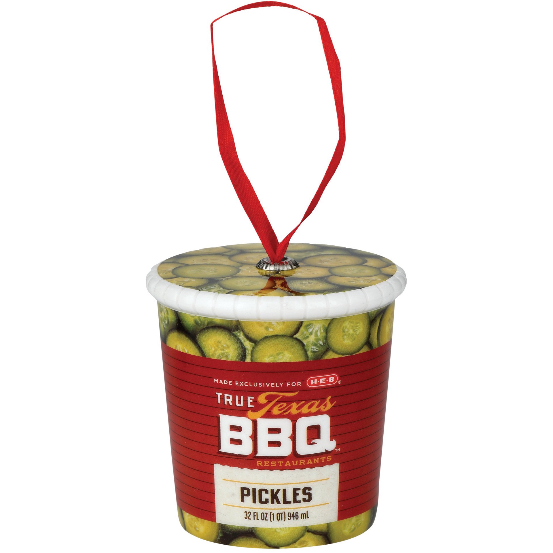 slide 1 of 1, H-E-B Brand Shop True Texas BBQ Pickles Ornament, 3ftft