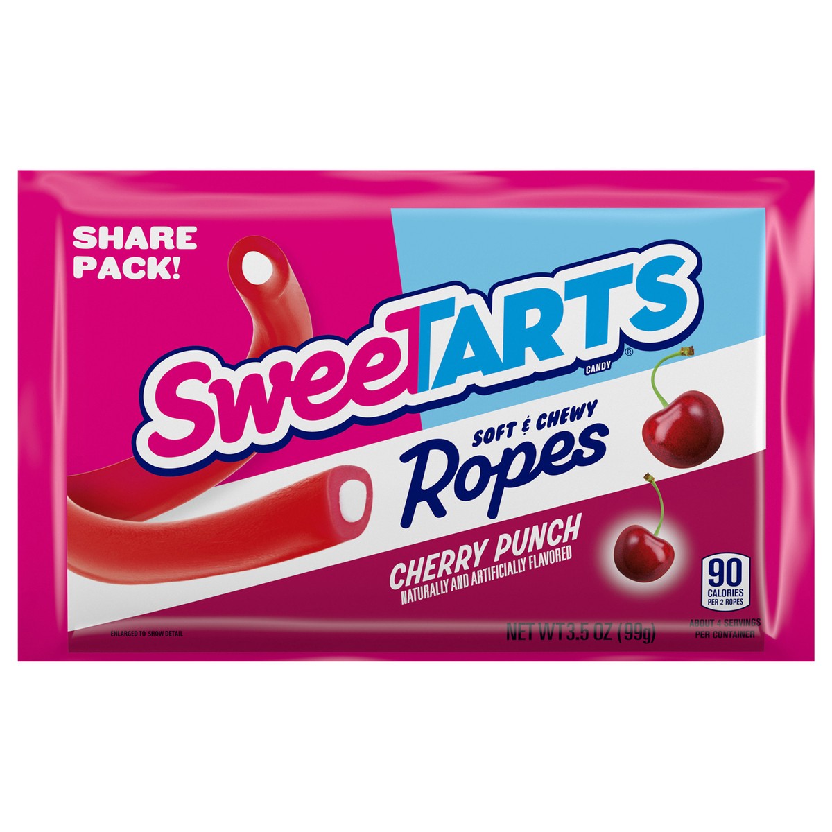 slide 1 of 1, SweeTARTS Cherry Punch Ropes 3.5 Ounce Laydown, 3.5 oz