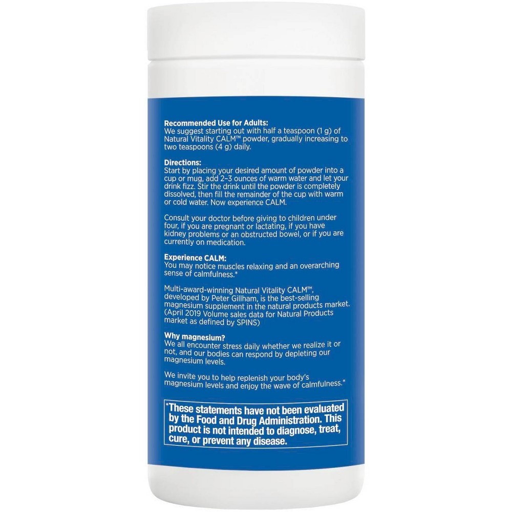 slide 2 of 4, Calm Natural Vitality CALM Powder Raspberry Lemon 4oz?, 4 oz