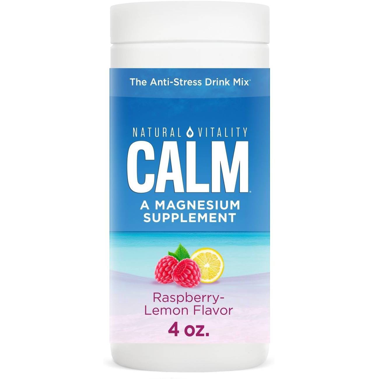 slide 1 of 4, Calm Natural Vitality CALM Powder Raspberry Lemon 4oz?, 4 oz