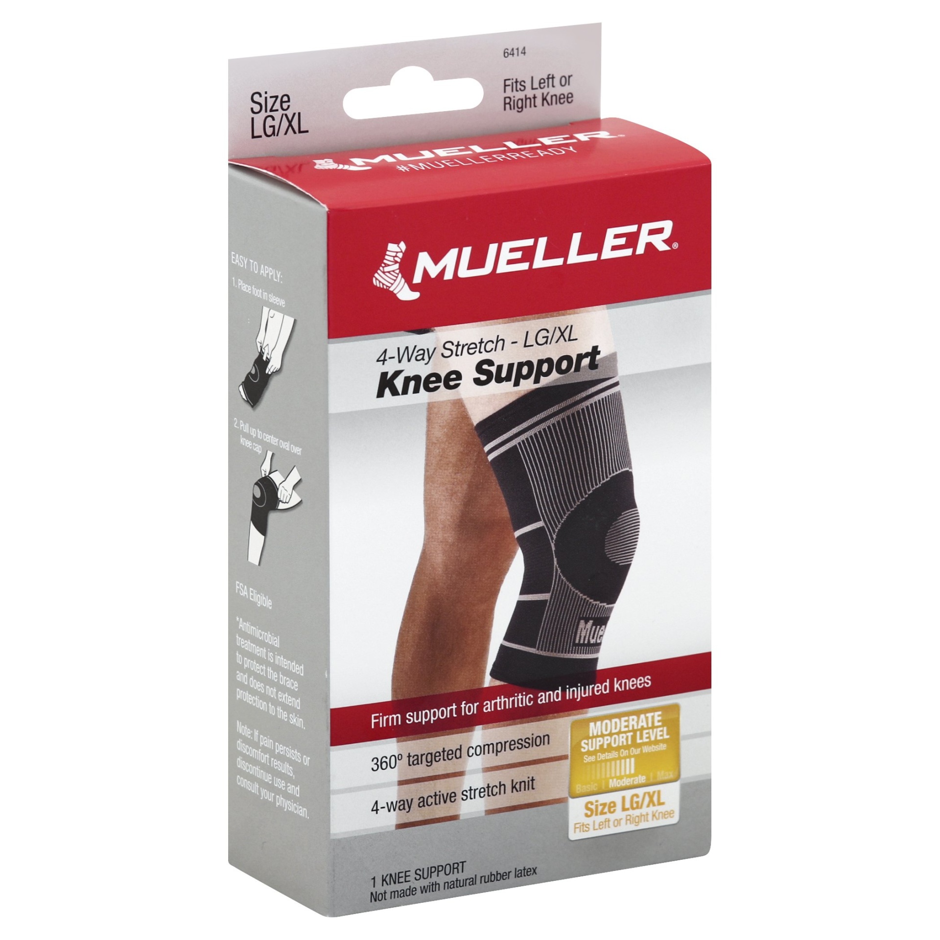 slide 1 of 4, Mueller Knee Support 1 ea, 1 ea