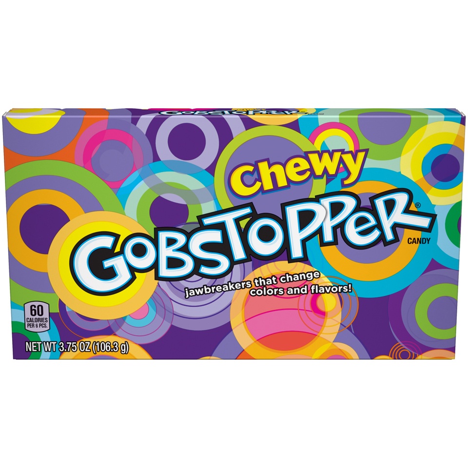 slide 1 of 8, Nestlé Chewy Gobstoppers Theater Box, 3.75 oz