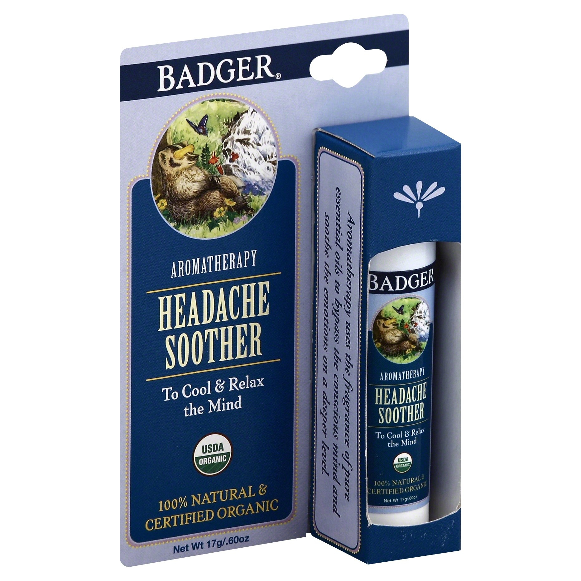 slide 1 of 5, Badger Headache Soother 0.6 oz, 0.6 oz