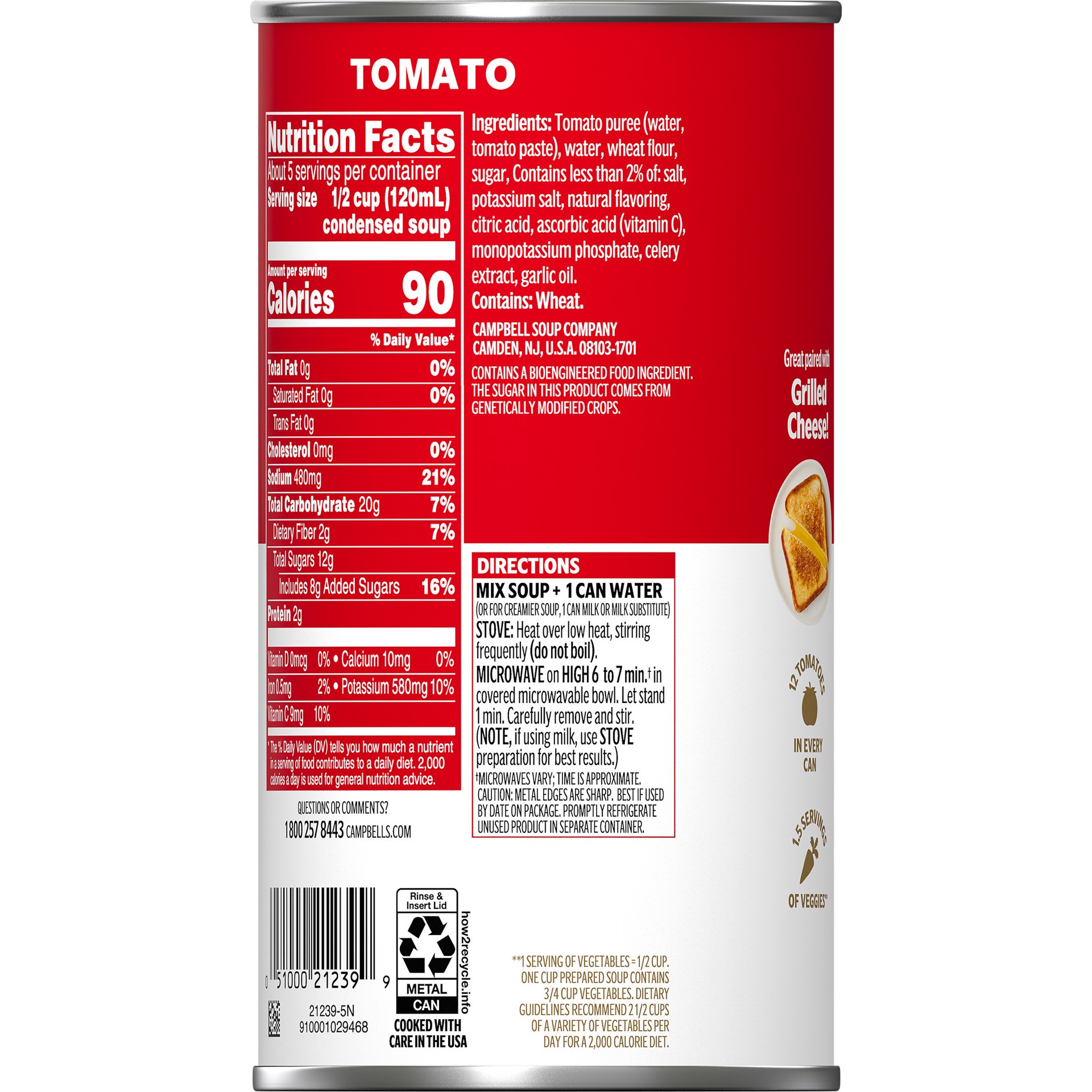 slide 4 of 5, Campbell's Condensed Tomato Soup, 23.2 oz Family Size Can, 23.20 oz