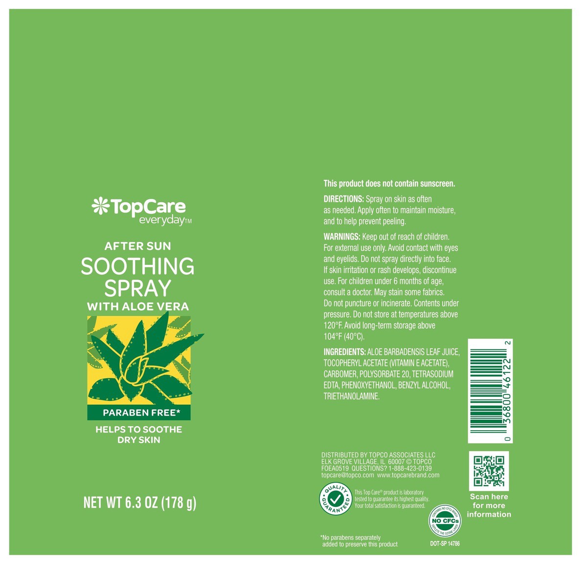 slide 4 of 12, TopCare After Sun With Aloe Vera Soothing Spray, 6.3 oz