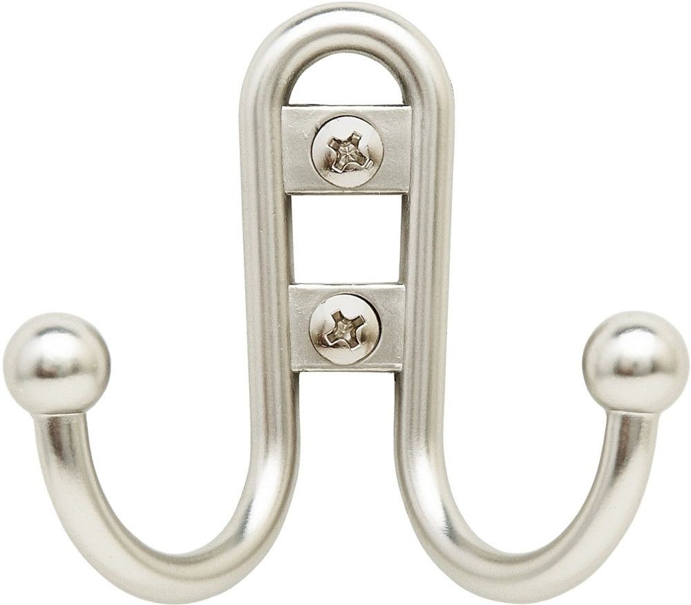 slide 1 of 1, Bulldog Double Prong Robe Hook - Satin Nickel, 6 in