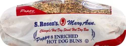 S Rosens Poppy Seed Hot Dog Buns 8 ea