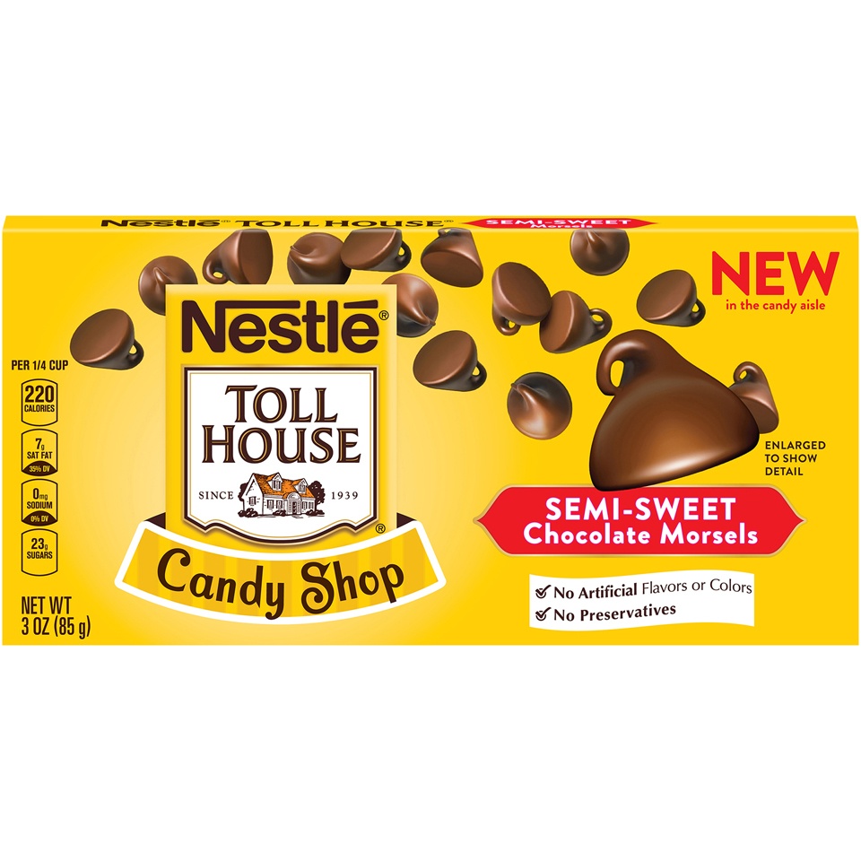 slide 1 of 1, Nestlé TOLL HOUSE Candy Shop Semi-Sweet Morsels, 3 oz