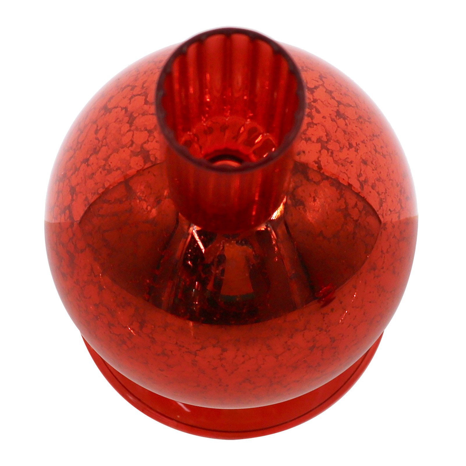 slide 2 of 3, 7" Red Cracked Glass Ball Taper Candle Holder By Ashland, 3.5 in x 3.5 in x 7 in