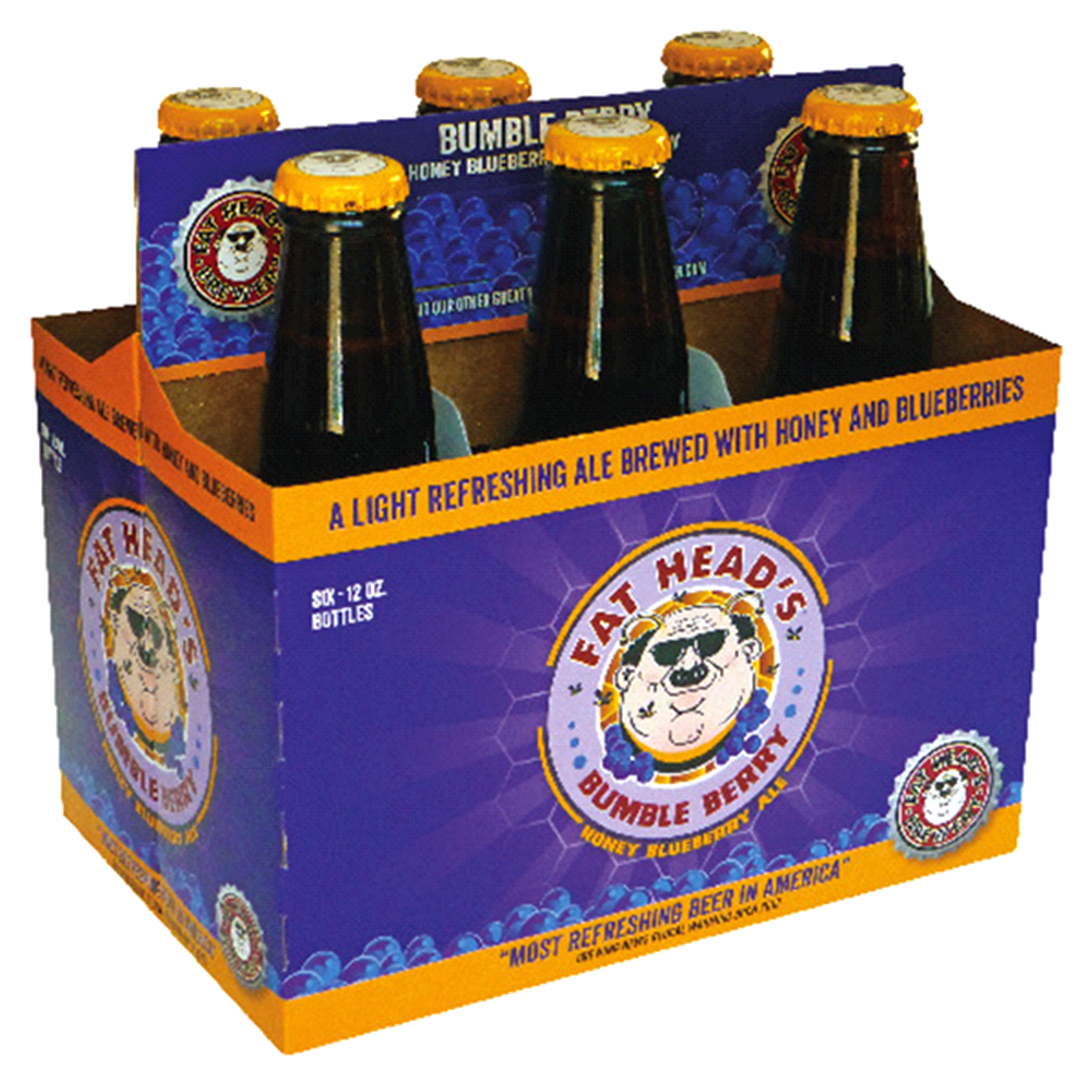 slide 1 of 1, Fat Head's Bumble Berry Honey Blueberry Ale, 6 ct; 12 oz