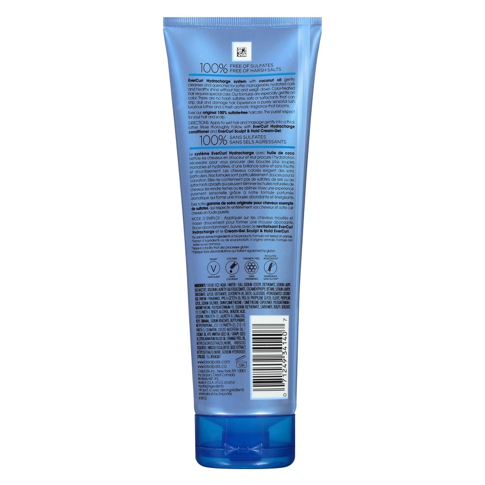 slide 3 of 3, L'Oréal EverCurl Coconut Oil Hydracharge Shampoo, Sulfate Free, 8.5 fl oz
