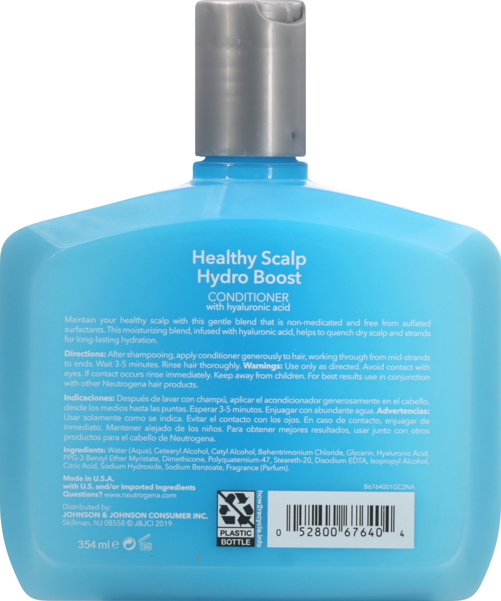 slide 3 of 9, Neutrogena Moisturizing Healthy Scalp Hydro Boost Conditioner for Dry Hair and Scalp, with Hydrating Hyaluronic Acid, pH-Balanced, Paraben & Phthalate-Free, Color-Safe, 12 Fl Oz, 354 ml