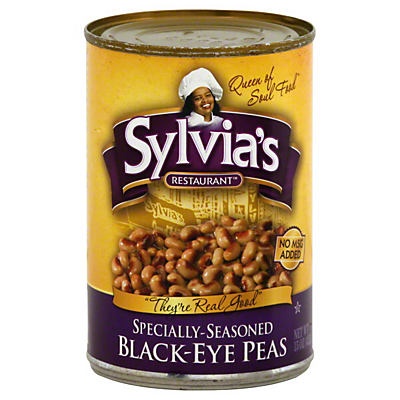 slide 1 of 1, Sylvia's Specially Seasoned Blackeye Peas, 15 oz