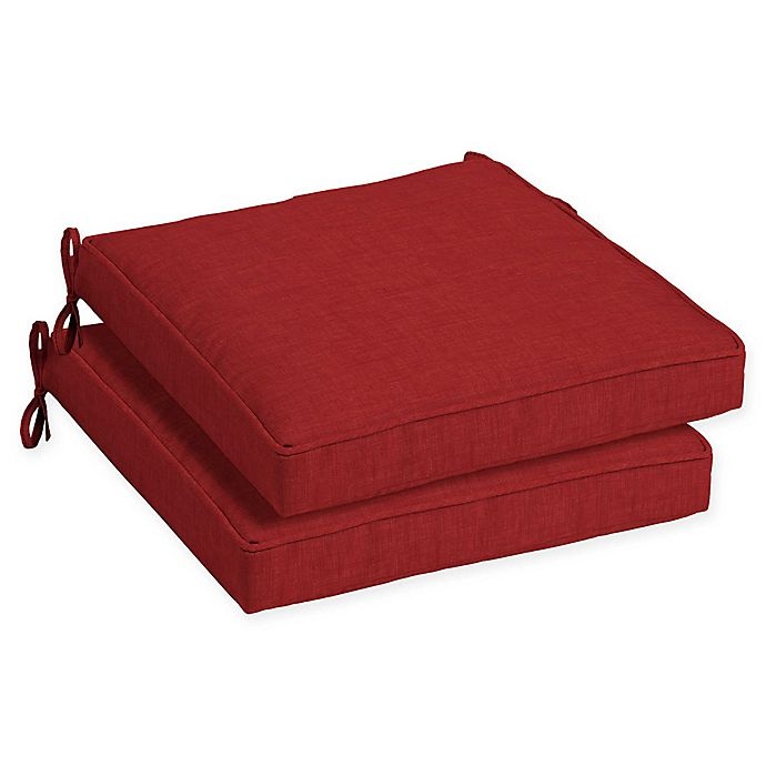 slide 1 of 1, Arden Selections Solid Outdoor Seat Cushions - Red, 2 ct