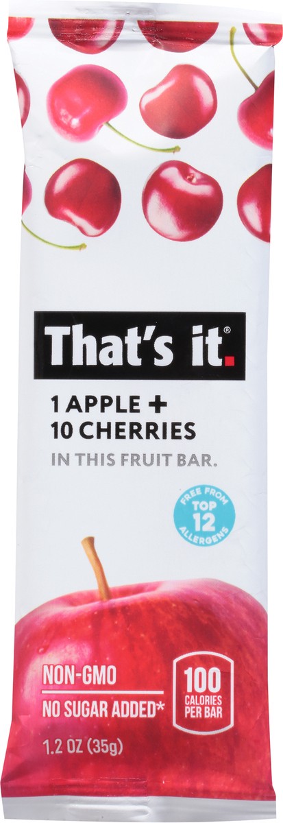 slide 2 of 9, That's it. That's It Apple & Cherry Fruit Bar, 1.2 oz