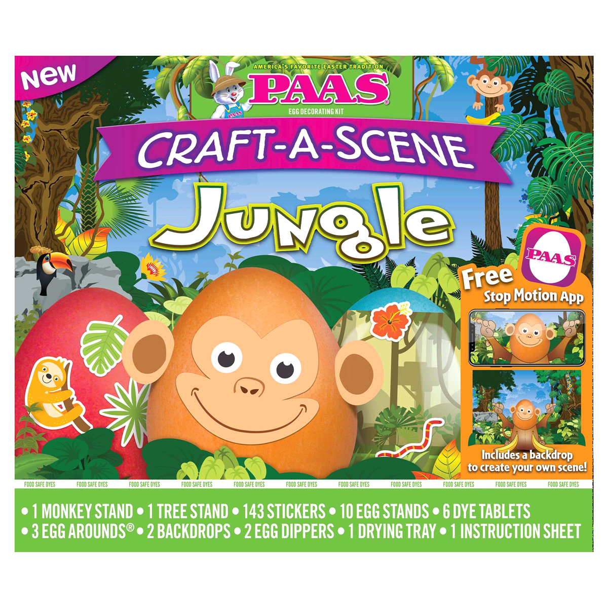 slide 1 of 1, Cake Mate Paas Craft-A-Scene Jungle, Egg Decorating Kit, 1 ct
