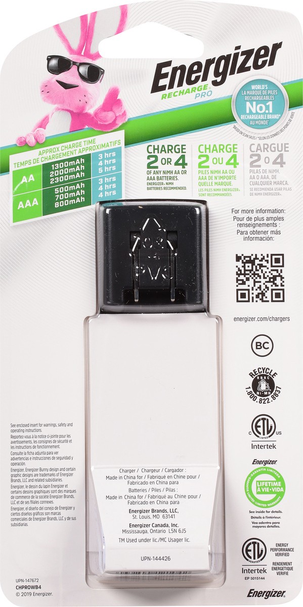 slide 4 of 9, Energizer Recharge Pro AA Batteries with Charger 5 pieces, 1 ct