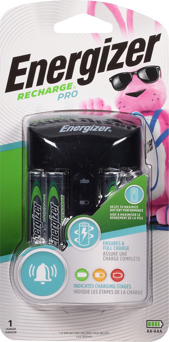 slide 2 of 9, Energizer Recharge Pro AA Batteries with Charger 5 pieces, 1 ct