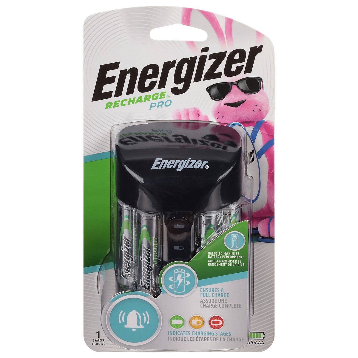 slide 1 of 9, Energizer Recharge Pro AA Batteries with Charger 5 pieces, 1 ct