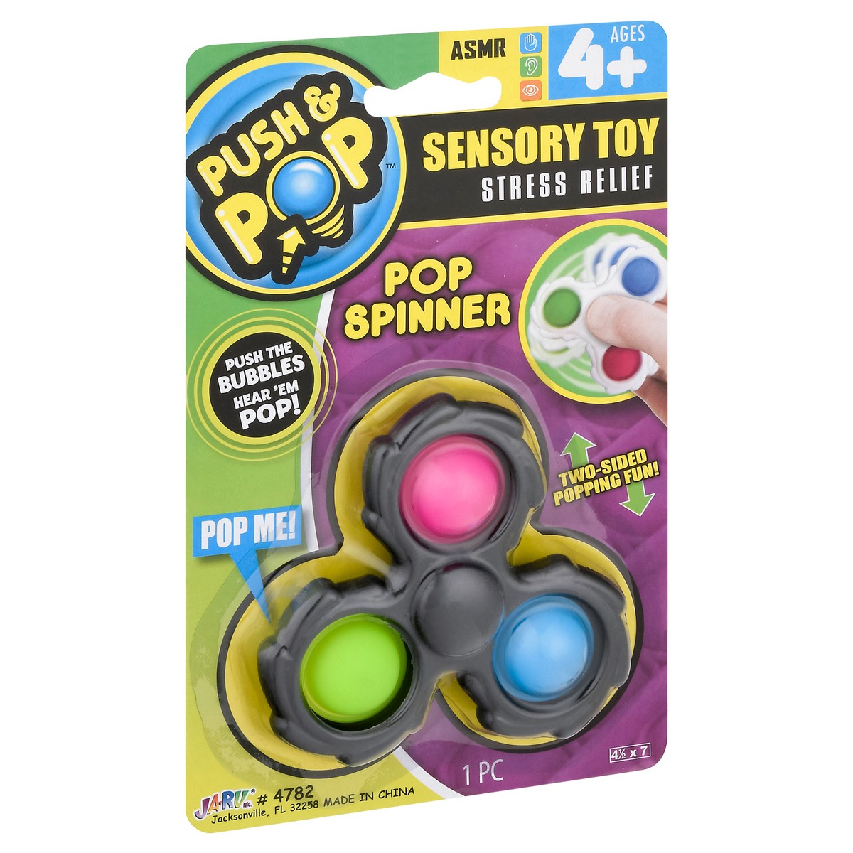 slide 2 of 9, Ja-Ru Push & Pop Spinner Stress Relief Sensory Toy, 1 ct