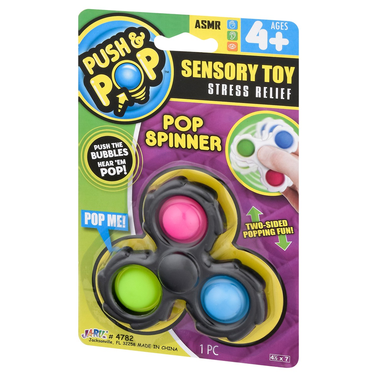 slide 3 of 9, Ja-Ru Push & Pop Spinner Stress Relief Sensory Toy, 1 ct
