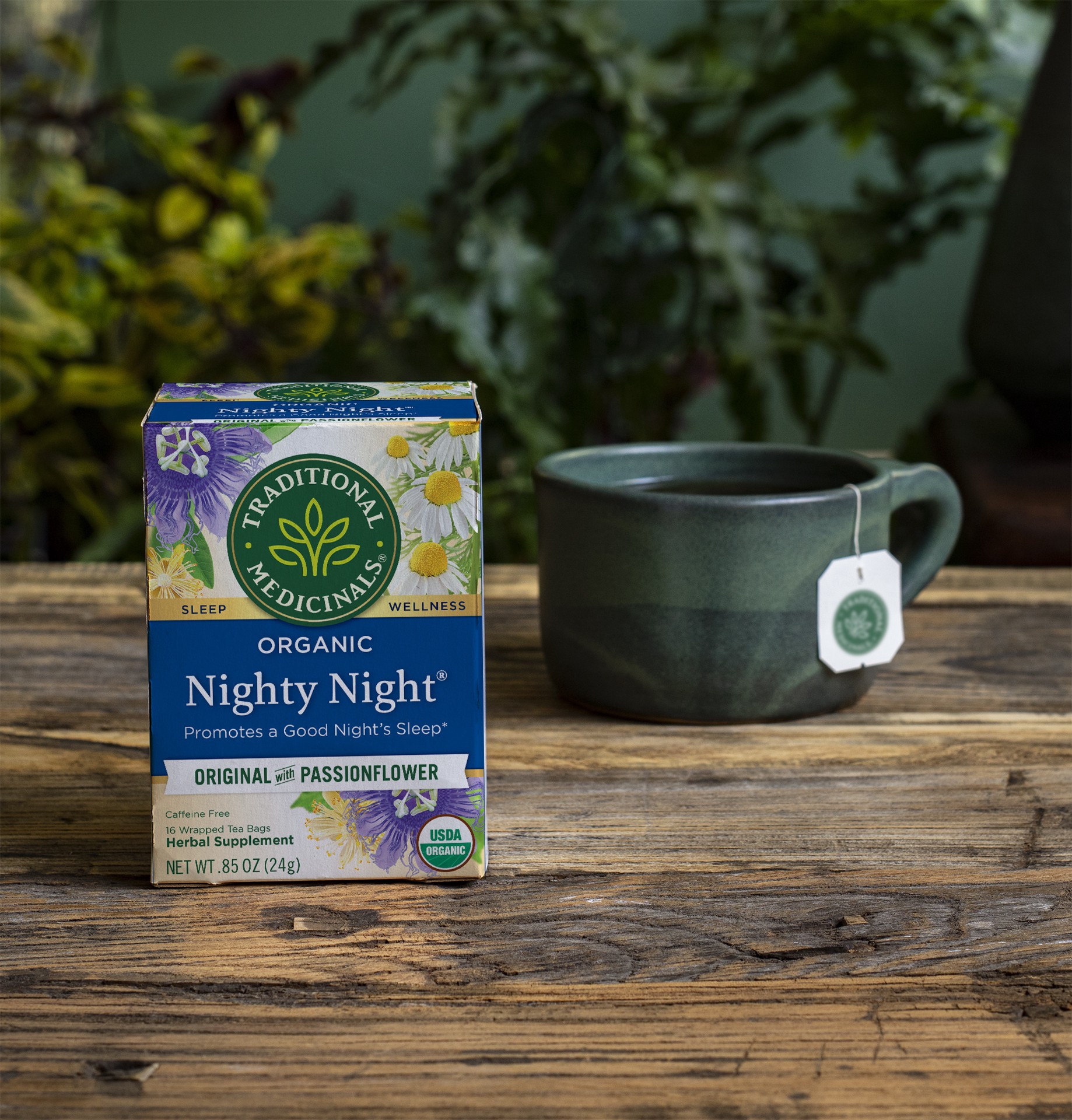 slide 4 of 4, Traditional Medicinals Organic Nighty Night, Caffeine Free Herbal Tea, 16 ct