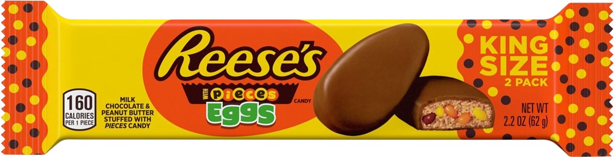 slide 4 of 6, Reese's Pieces Easter King Size Peanut Butter Eggs, 1.1 oz