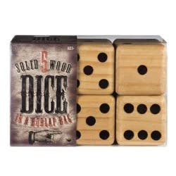 Cardinal Games 5 Wood Dice in a Burlap Bag