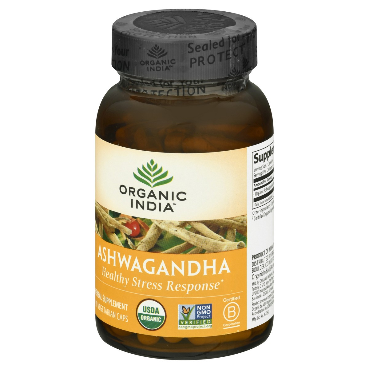 slide 3 of 9, Organic India Ashwagandha Herbal Supplement, 90 ct