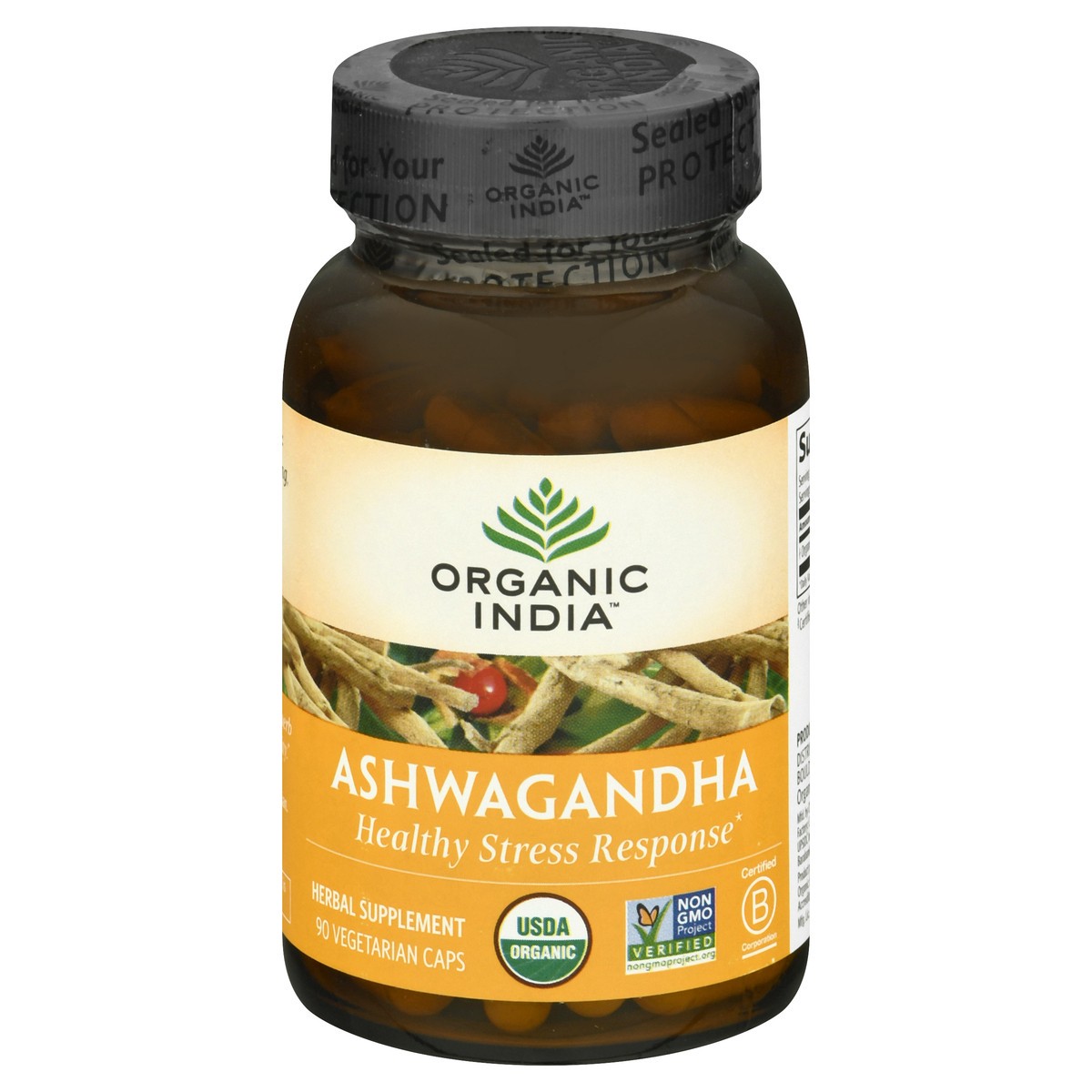 slide 1 of 9, Organic India Ashwagandha Herbal Supplement, 90 ct