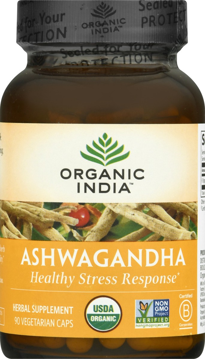 slide 6 of 9, Organic India Ashwagandha Herbal Supplement, 90 ct