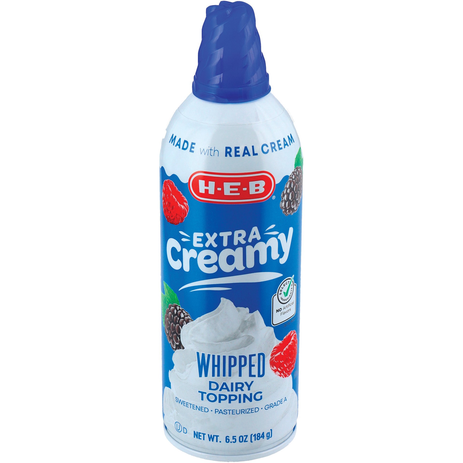 slide 1 of 1, H-E-B Real Extra Creamy Dairy Whip, 6.5 oz
