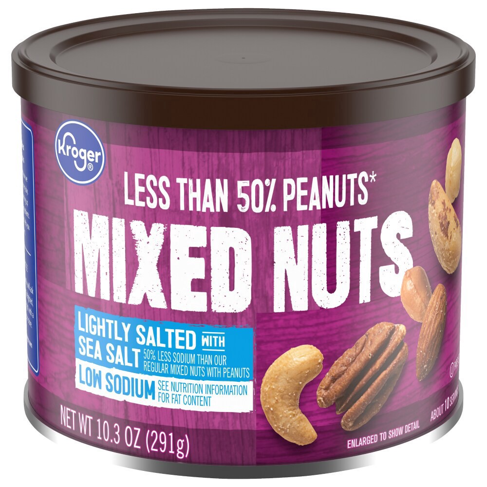 slide 2 of 3, Kroger Lightly Salted With Sea Salt Mixed Nuts - 10.3 oz, 10.3 oz