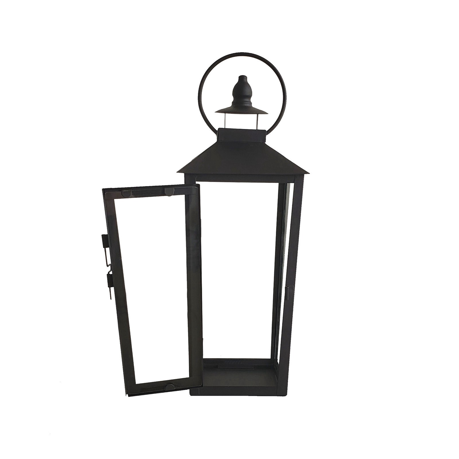 slide 2 of 3, 12.2" Black Metal Lantern By Ashland, 5.12 in x 5.12 in x 12.2 in