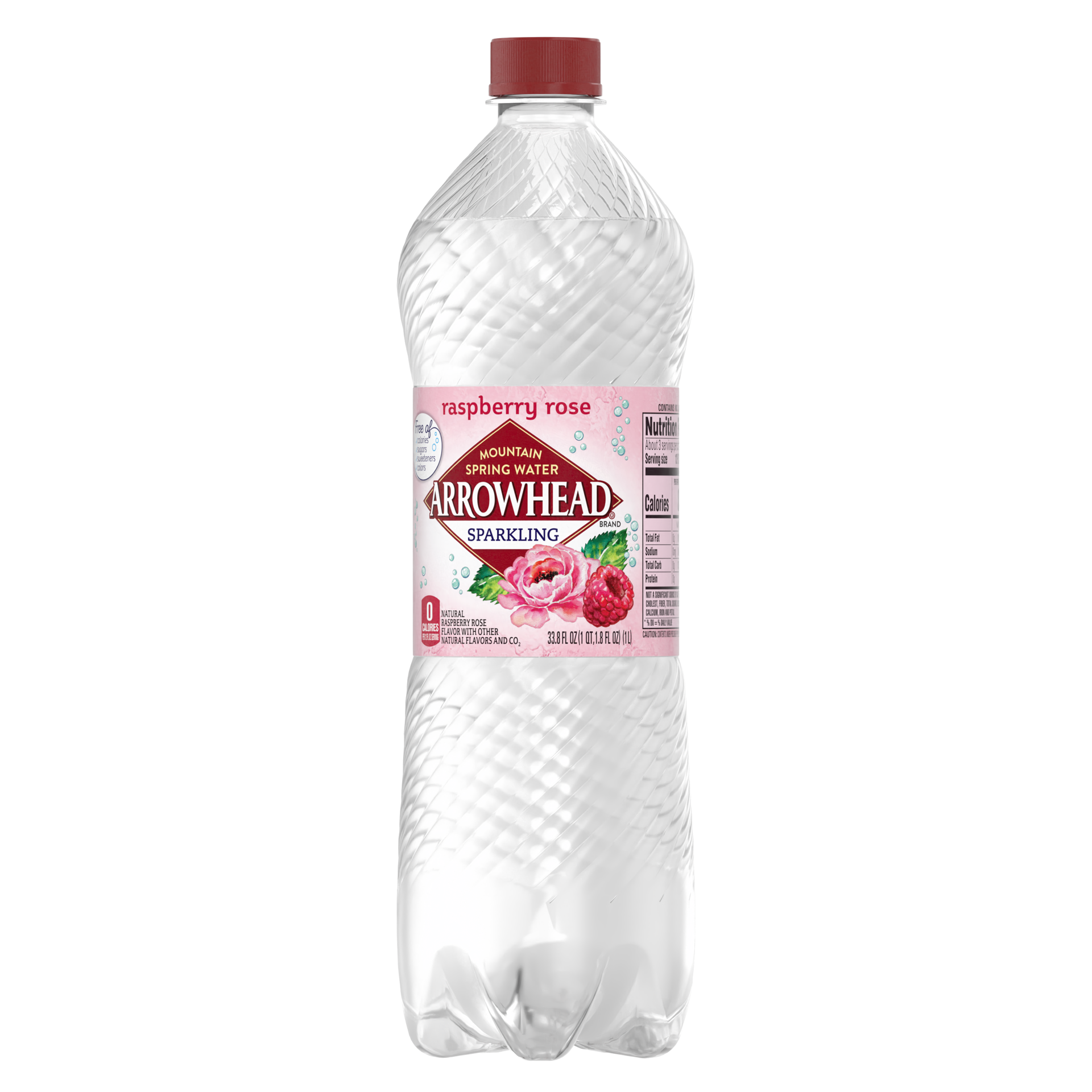 slide 2 of 3, Arrowhead Sparkling Water, Raspberry Rose, 33.8 oz Plastic Bottle, 1 liter